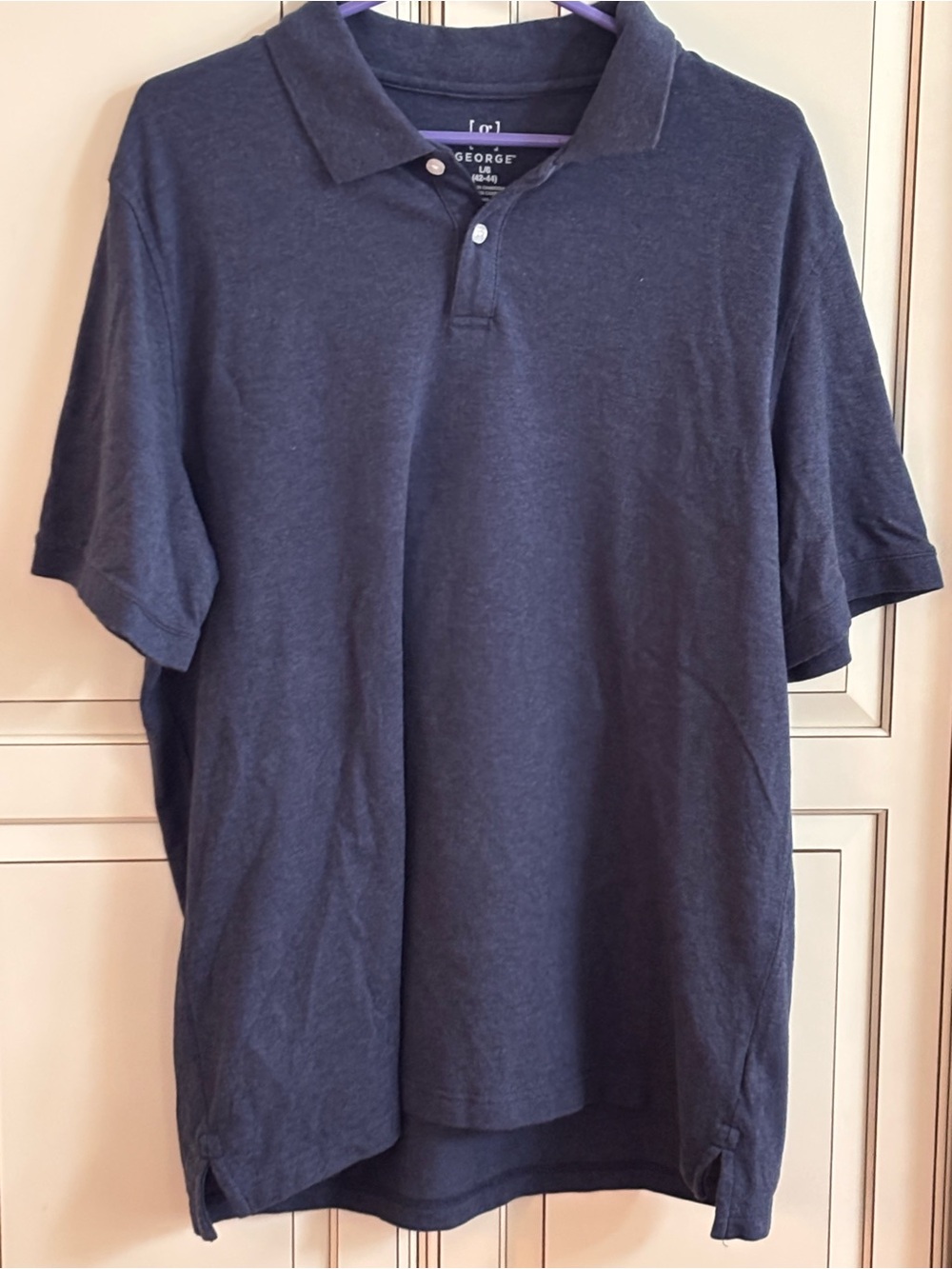 George Men's Dark Navy Polo Shirt- size L